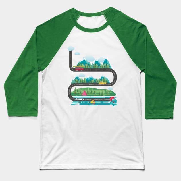 Road Trip Baseball T-Shirt by SWON Design